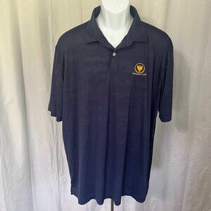 Peter Millar Men's blue camo Featherweight President's Club golf polo shirt XL